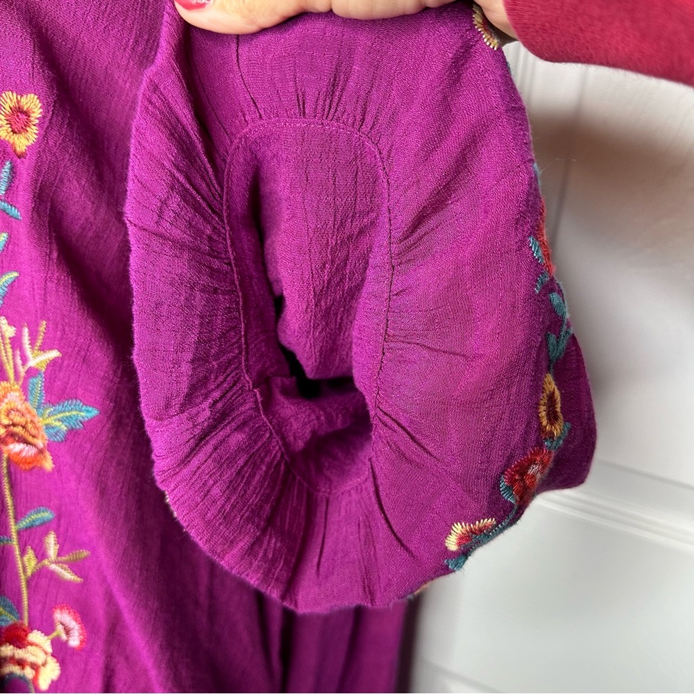 🌸UMGEE* Purple/Magenta Embroidered Cold Shoulder Blouse - Picture 6 of 10